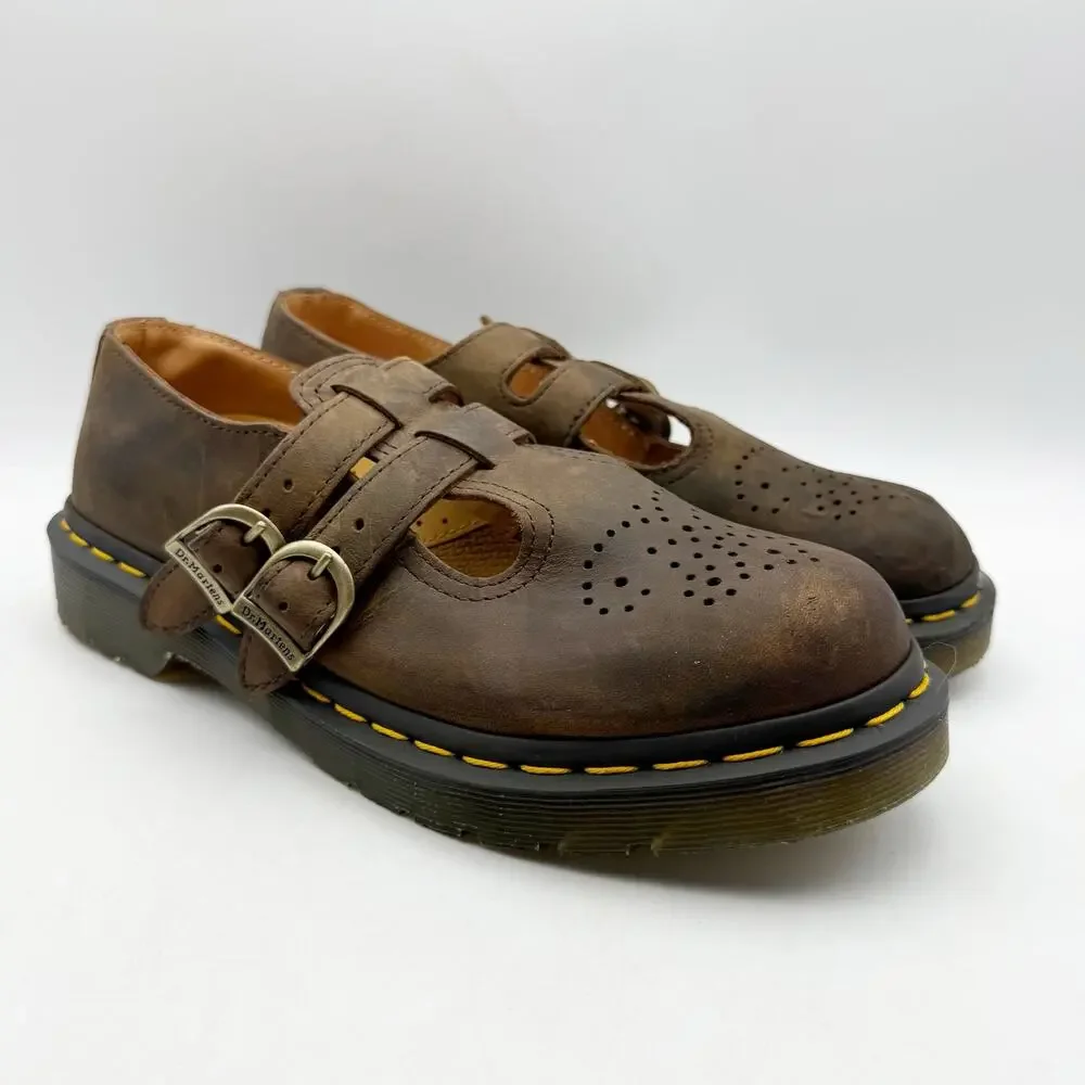Dr. Martens Womens 8065 Mary Jane Shoes EU 38 US 7 Brown Leather EUC